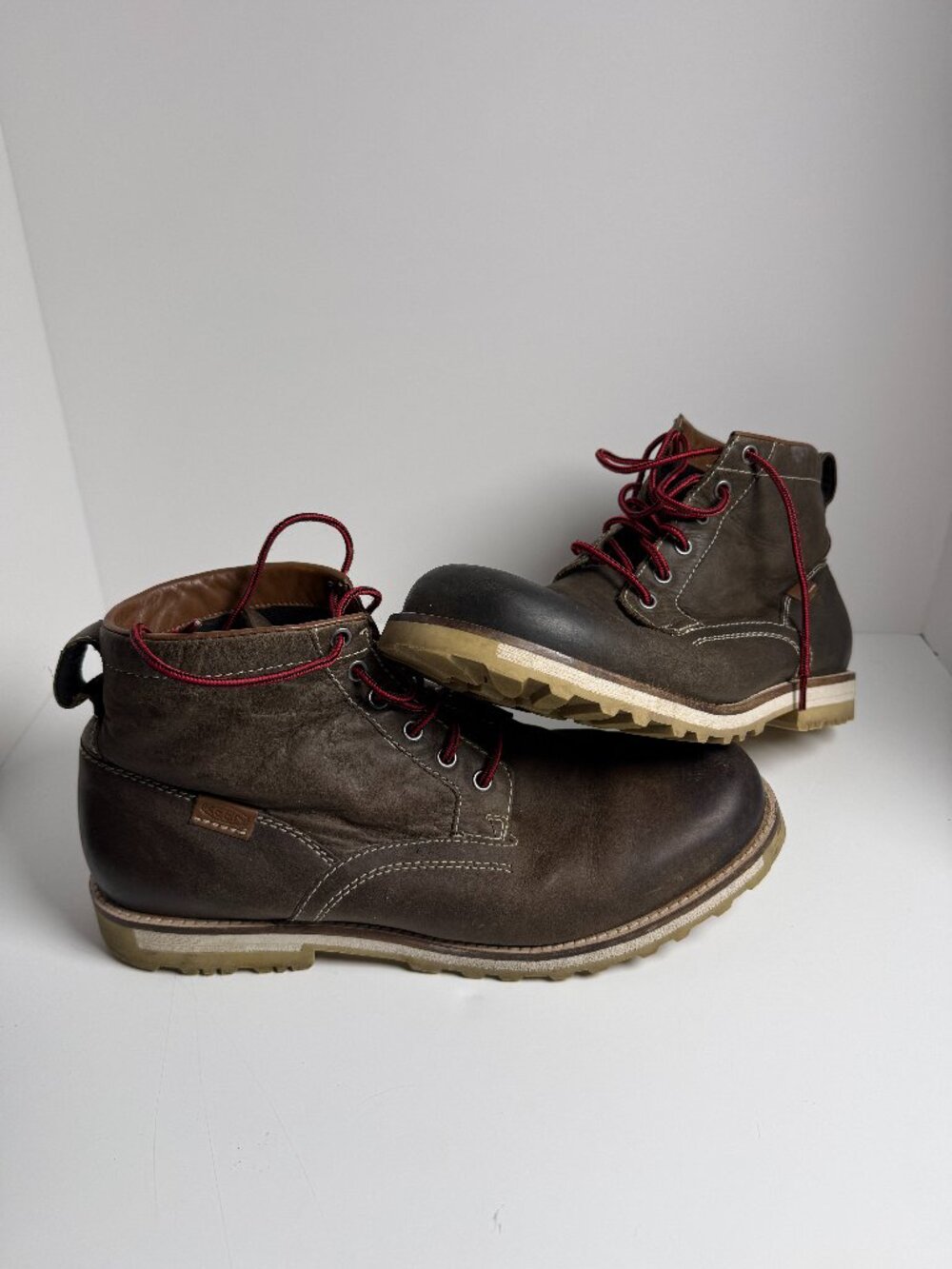 Keen The 59 Moto Brown Oiled Leather Lace Up Rounded Toe Boots Mens 13M - Picture 3 of 9